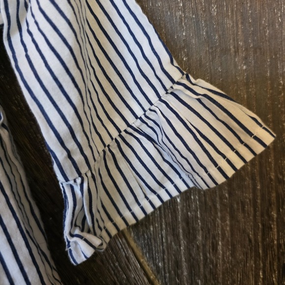 Baby Gap Dress Infant Girl's Size 6-12 Months Stripes Embroidered Bell Sleeves - Picture 4 of 10